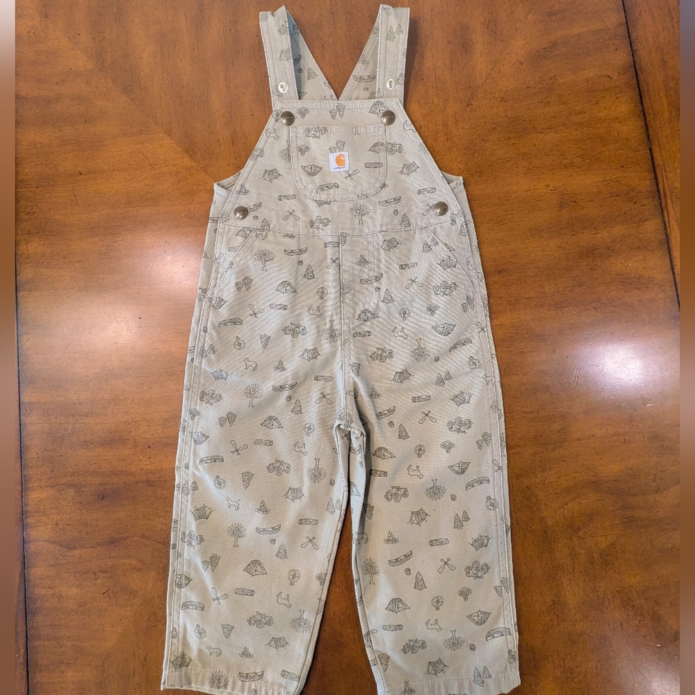 Carhartt camping print 2T Bib overalls